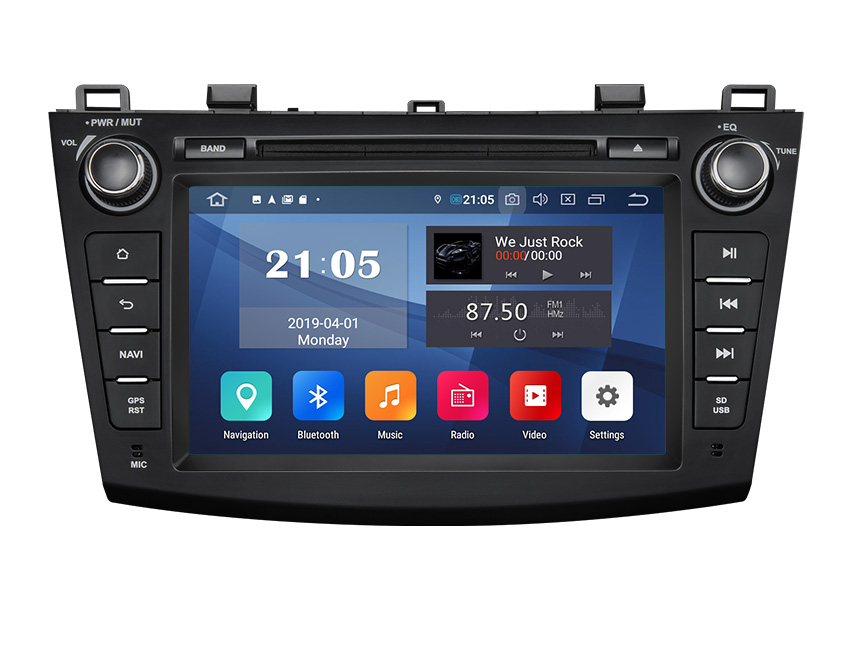 Easter Sale  Mazda 3 2010-2013 Android 9.0 Pie Double Din Car Stereo with 2G RAM 32G ROM 8 Inch HD Touchscreen In Dash Car Head Unit Compatible with Bose System Support Bluetooth 5.0 4G Wi-Fi Steering Wheel Control DVD Player