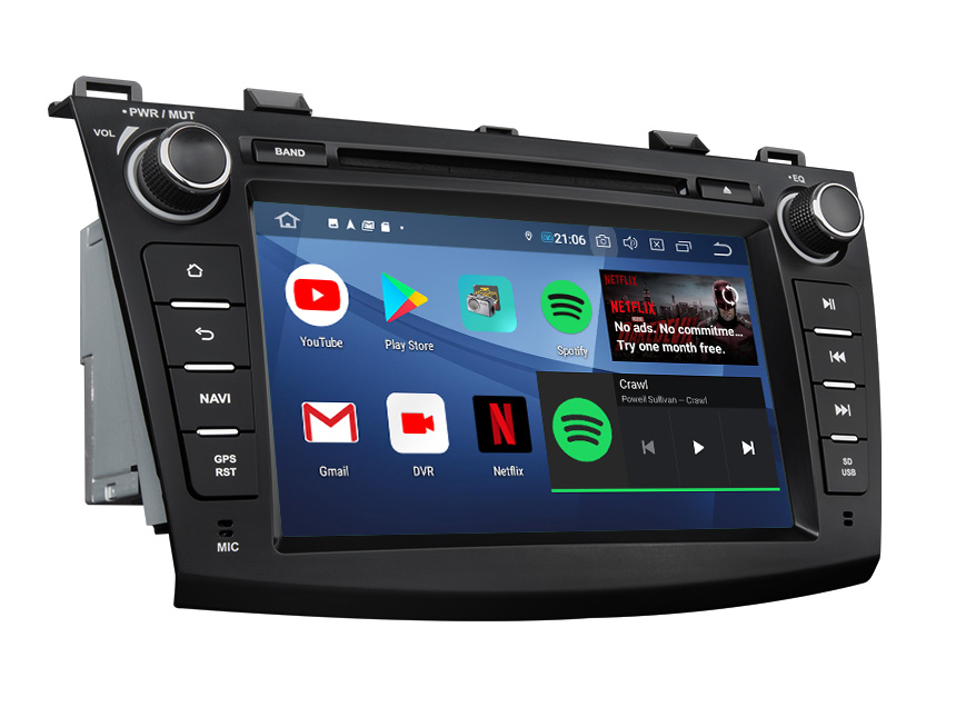 Easter Sale  Mazda 3 2010-2013 Android 9.0 Pie Double Din Car Stereo with 2G RAM 32G ROM 8 Inch HD Touchscreen In Dash Car Head Unit Compatible with Bose System Support Bluetooth 5.0 4G Wi-Fi Steering Wheel Control DVD Player