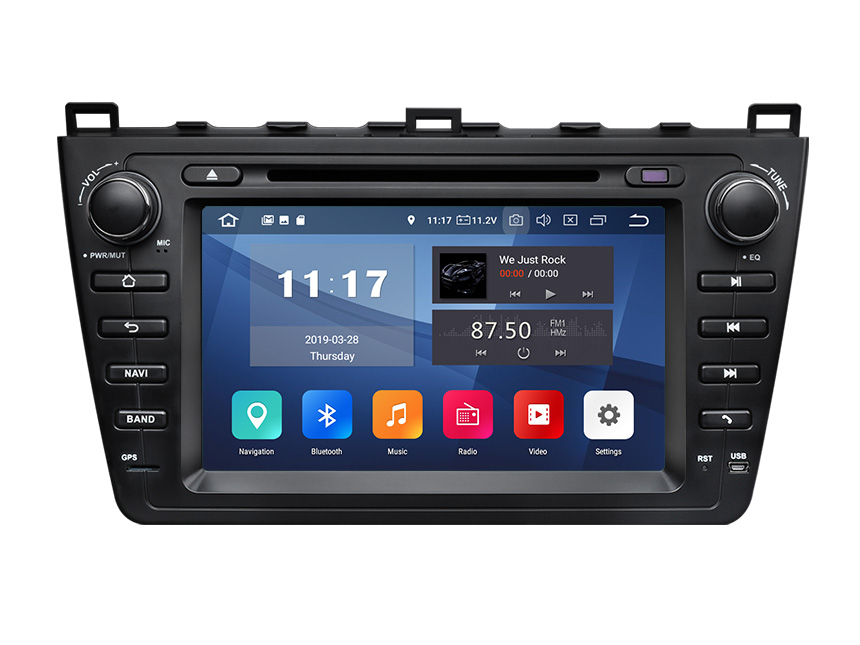 Easter Sale  Mazda 6 2009-2012 Android 9.0 Pie Double Din Car Stereo with 2G RAM 32G ROM 8 Inch HD Touchscreen Car DVD Player Compatible with Bose System Support Bluetooth 4G Wi-Fi Steering Wheel Control