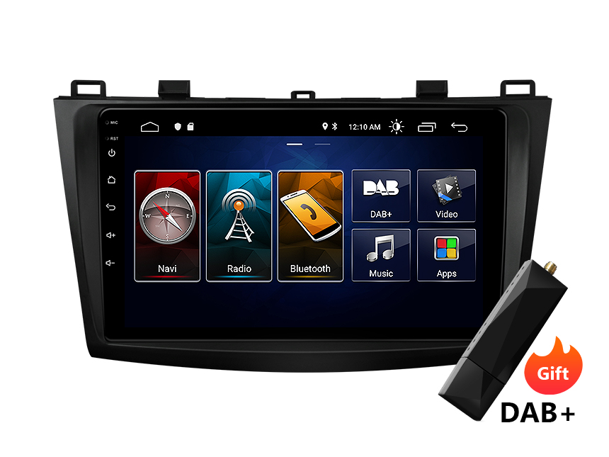 OBD 2 Android 10 9" AUTO STEREO NAVIGATORE SATELLITARE CarPlay Radio Per Mazda 3 MAZDA 3 2010 2013 