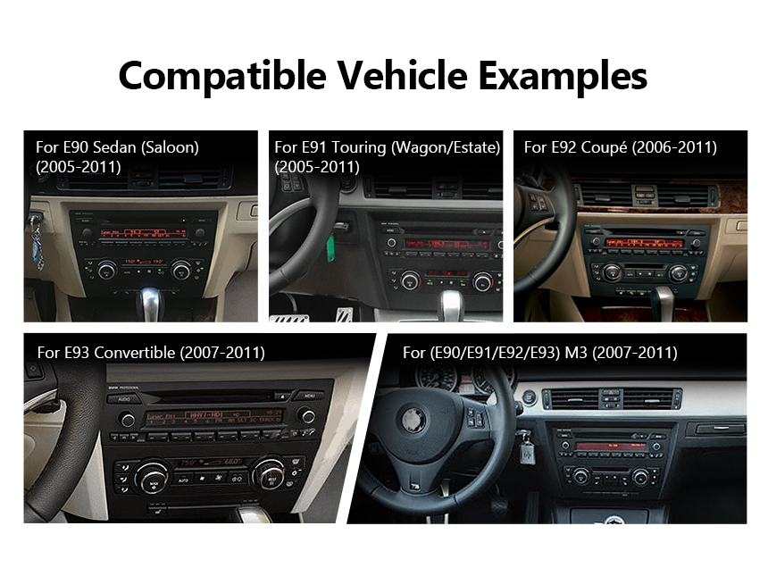 ACV Doppel DIN Radioblende kompatibel mit BMW 3er (E90) (E91) (E92)