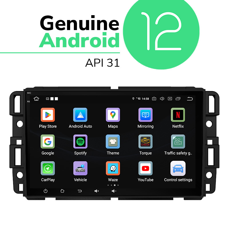 Eonon Chevy/GMC/Buick Android 12 Wireless Apple CarPlay & Android Auto Car Radio with 4GB RAM & 8 Inch QLED Touch Screen