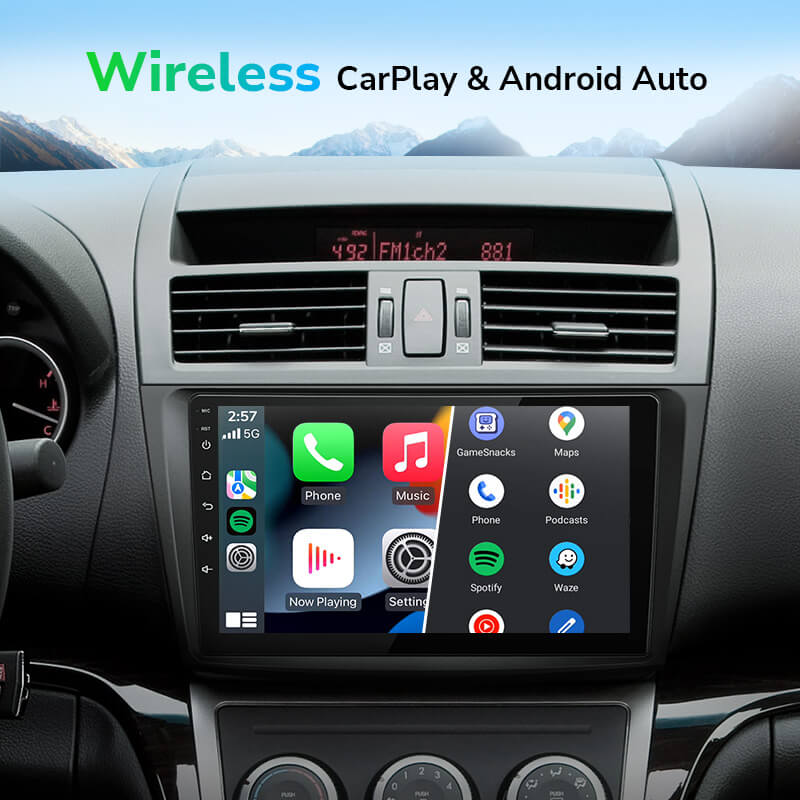 Eonon Cyber Week 10-13 Mazda 3 Android 12 Wireless Apple CarPlay & Android Auto Car Radio with 6GB RAM 64GB ROM & 9 Inch QLED Touch Screen