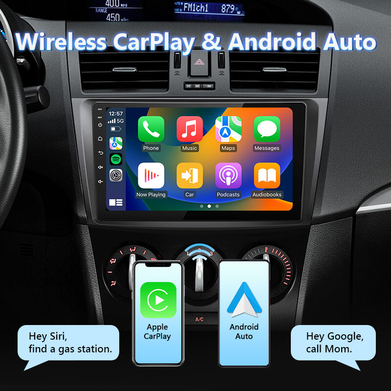Eonon 10-13 Mazda 3 Android 13 Wireless Apple CarPlay & Android Auto Car Radio with 2GB RAM 32GB ROM & 9 Inch IPS Touch Screen