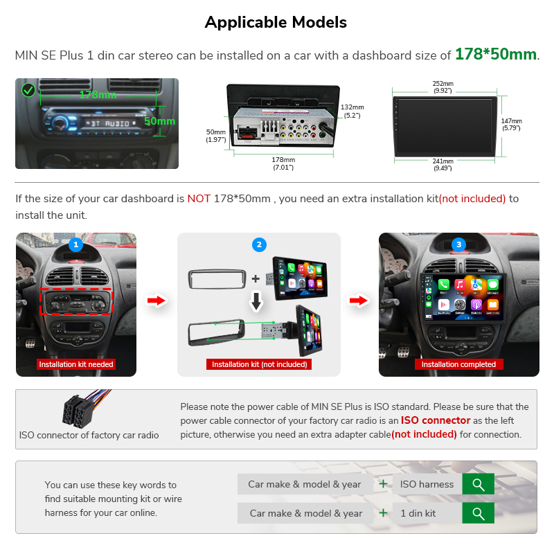 Eonon Single Din 10.1 Inch QLED Linux Car Stereo Support Wireless CarPlay & Android Auto – MIN SE Plus