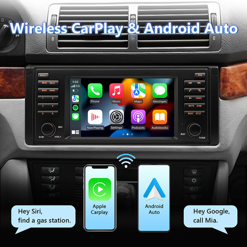 Eonon 1995-2002 BMW 5 Series E39 Android 10 Wireless Apple CarPlay & Android Auto Car Radio with 8-core Processor & 7 Inch IPS Touch Screen