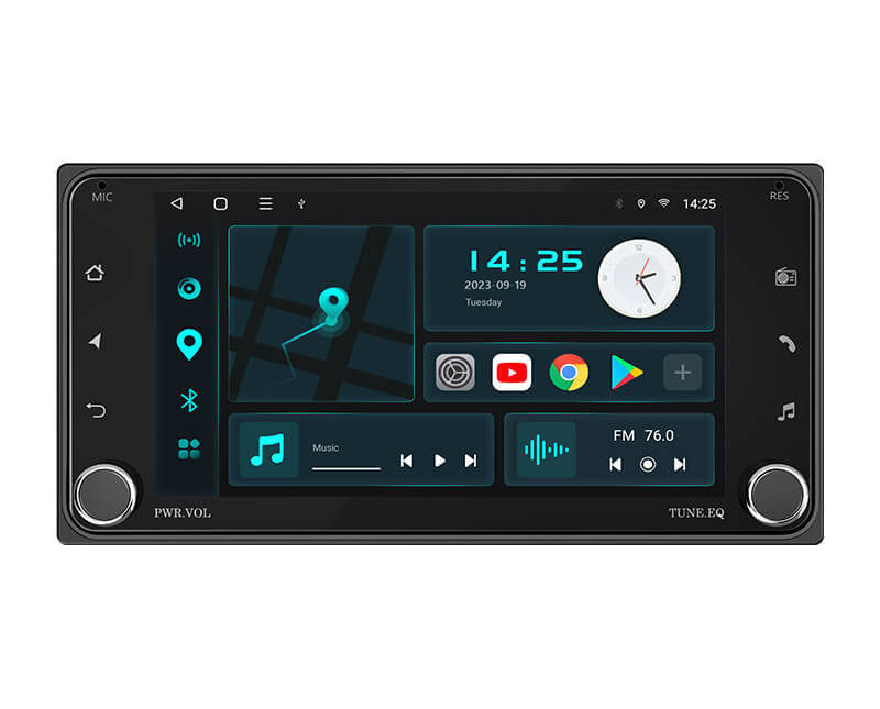 Android Car Radio with Navigation 10.1 Inch Screen Built-in DAB+ Wireless  Carplay 1 DIN Car Radio Touch Display with Bluetooth 8 Core 2G + 32G WiFi  4G