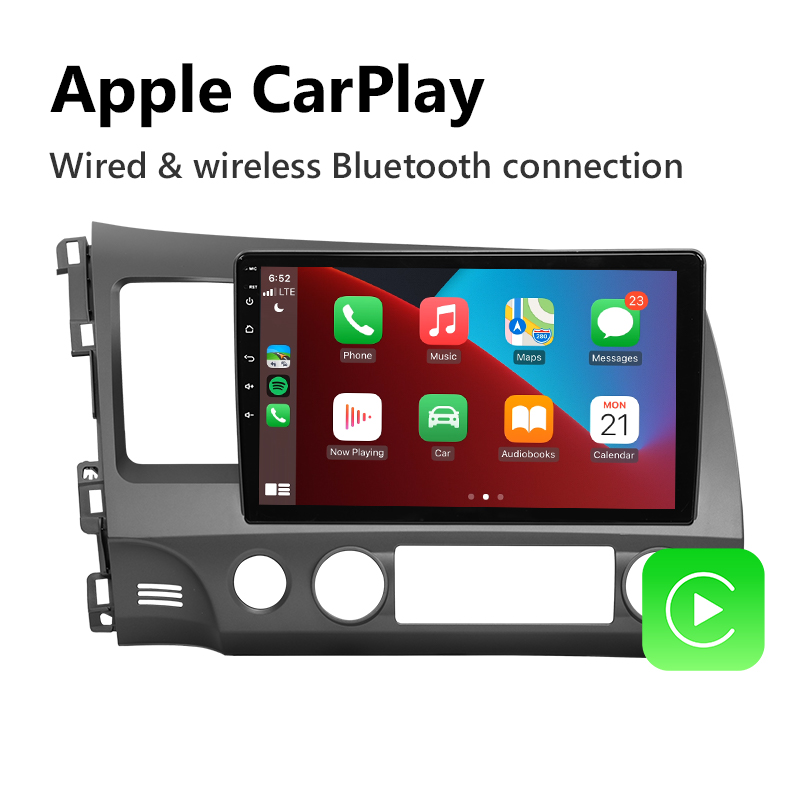 Eonon 2006-2011 Honda Civic (Left-hand Drive) Android 10 Car Stereo Support Wired and Wireless Apple CarPlay & Android Auto 10.1” IPS Display Android Car Radio – Q72PRO