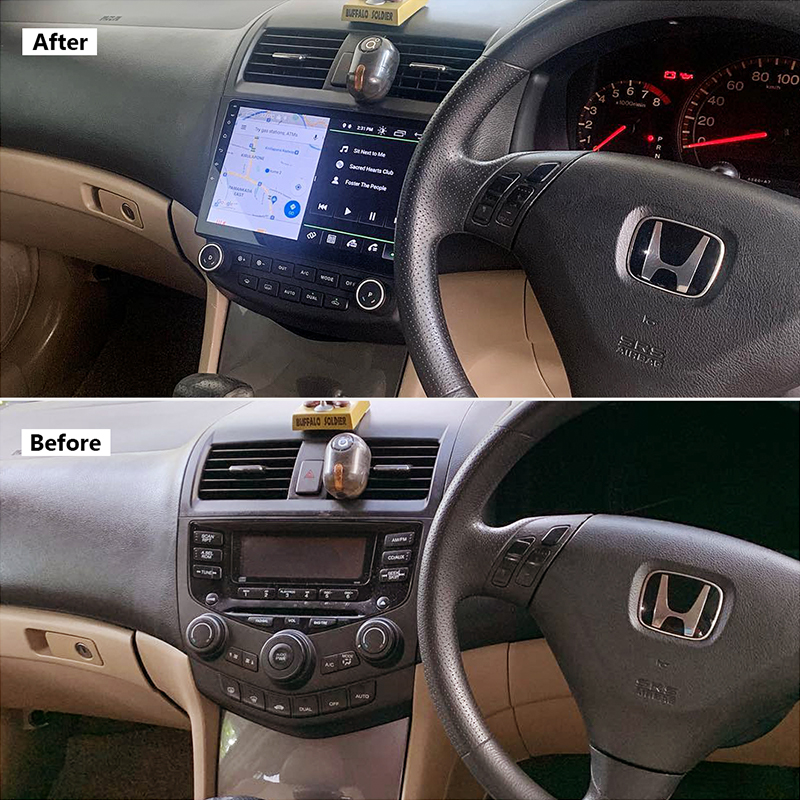 Eonon 2003-2007 Honda Accord Android 10 Car Stereo Support Wired and Wireless Apple CarPlay & Android Auto 10.1 Inch IPS Display Android Car Radio - BQ76PRO【Refurbished】