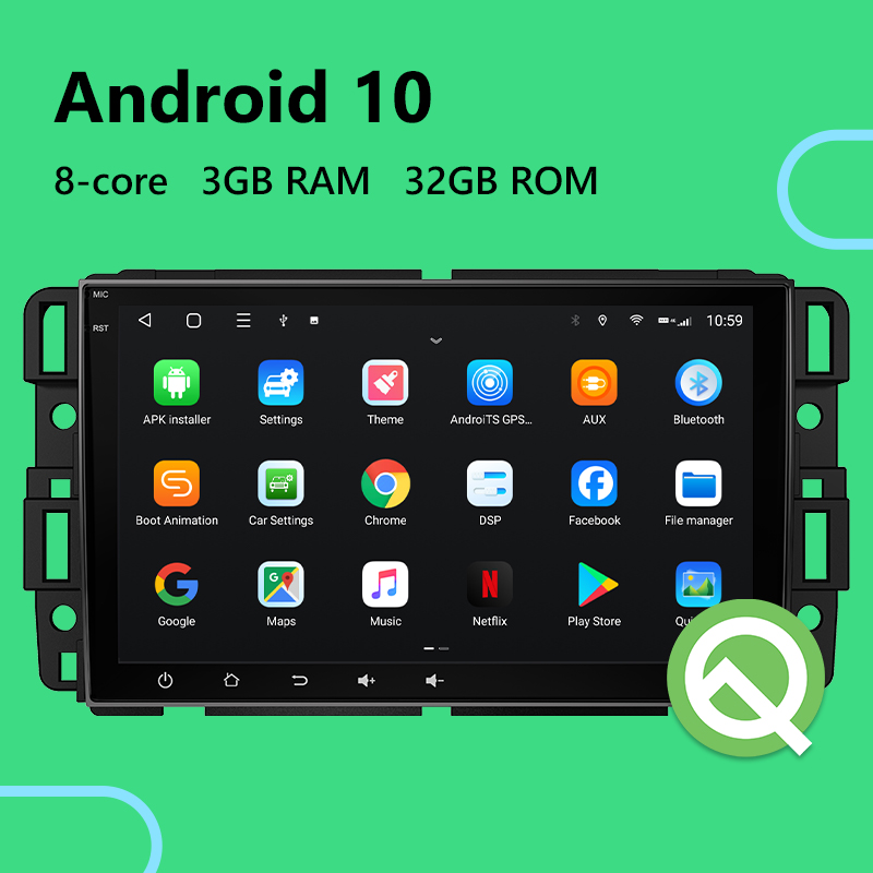 Eonon Chevrolet GMC Buick Android 10 Car Stereo with Built-in Wireless Apple CarPlay & Android Auto 8 Inch Full touch IPS Screen Car Radio - BQ80PRO【Refurbished】