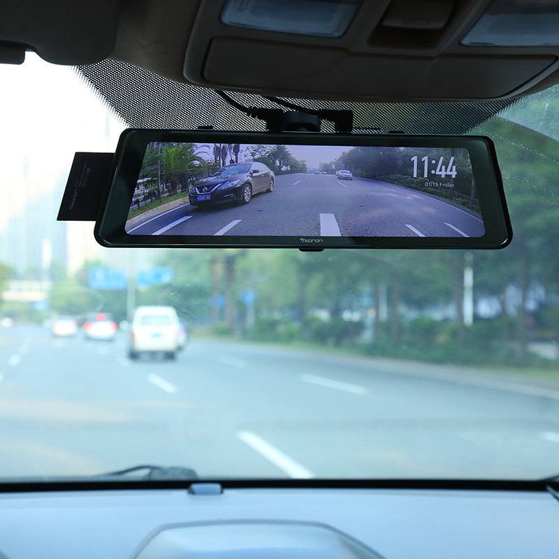 Eonon SMEDIA 9.88" Full Touch Screen Streaming Media AHD Backup Camera, Dual Lens Mirror Dashcam with 140°Wide Angle, LDWS, GPS and G-Sensor - R0011