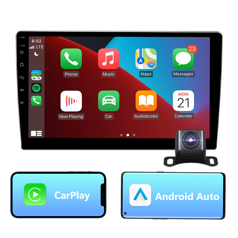 Eonon 10.1 Inch Android 11 Universal Double Din Car Stereo Support Wired and Wireless Apple CarPlay & Android Auto Built-in DSP Android Car Radio - R03