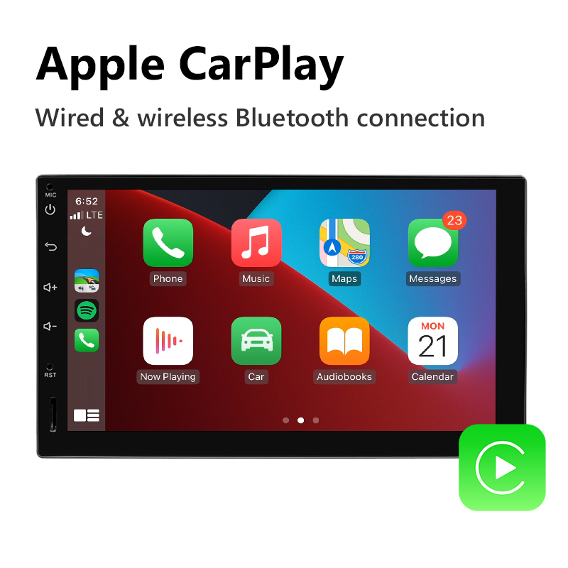 Android 11 Universal Double Din Car Stereo with Wireless CarPlay R04