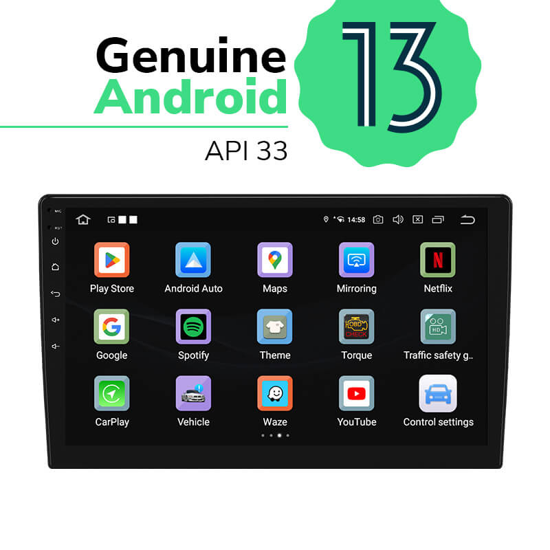 Eonon Android 12 Double Din Wireless Apple CarPlay & Android Auto Car Radio with 4GB RAM & 10.1 Inch QLED Touch Screen - UA12S Plus