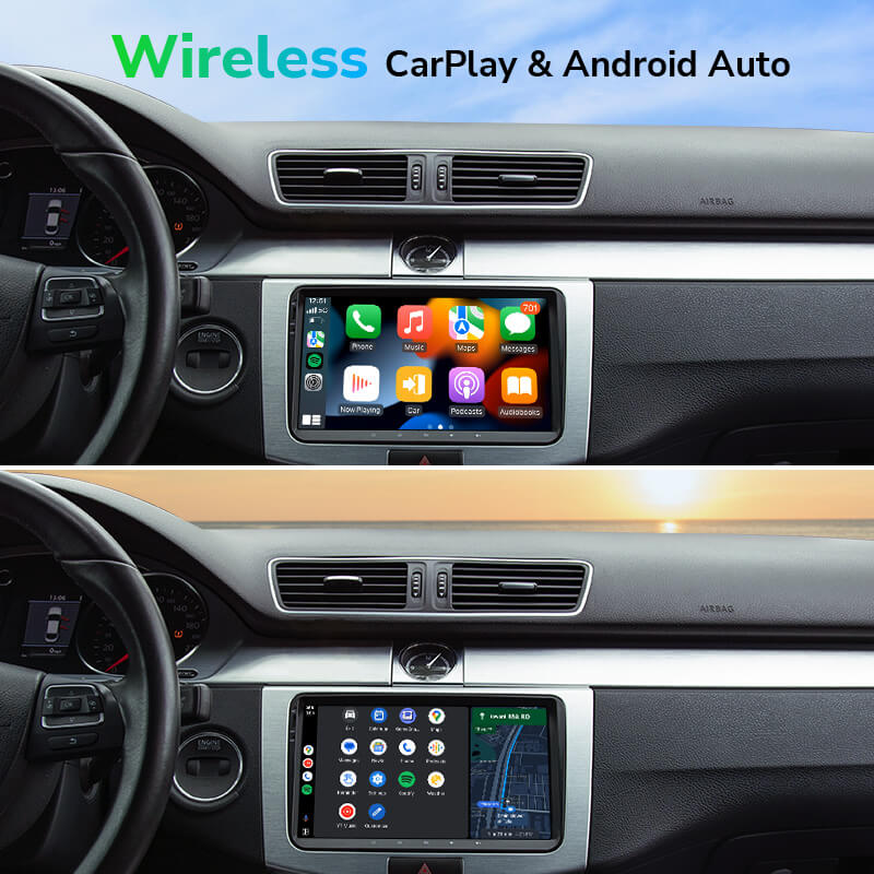 Eonon VW/SEAT/Skoda Android 12 Wireless Apple CarPlay & Android Auto Car Radio with 6GB RAM & 9 Inch QLED Touch Screen